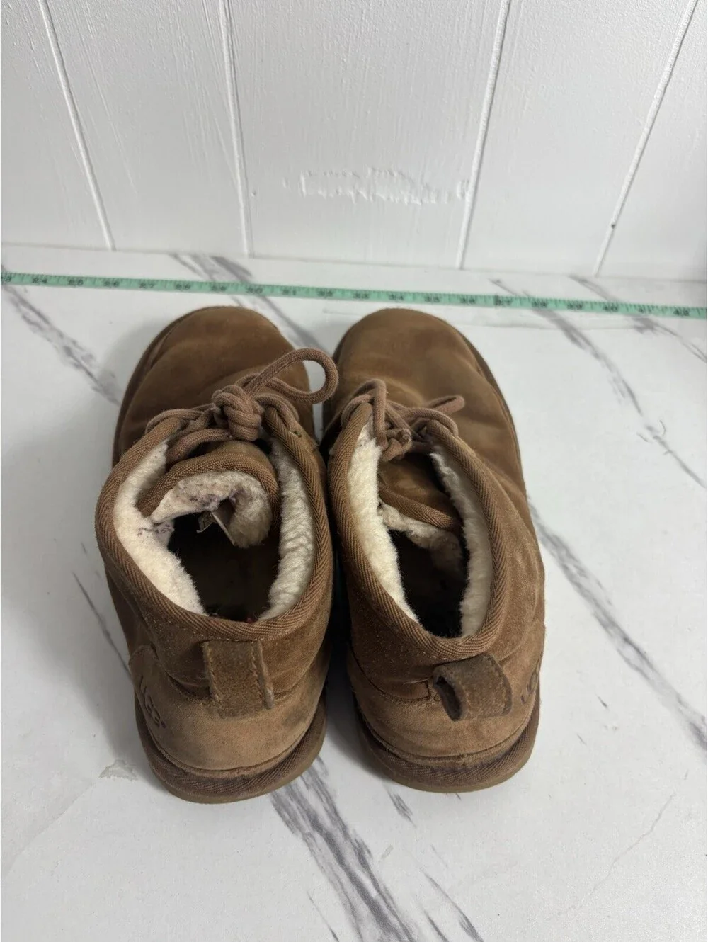 UGG Boots Men's Neumel Chestnut Brown Suede Wool Lace Up Size 7 Gorpcore